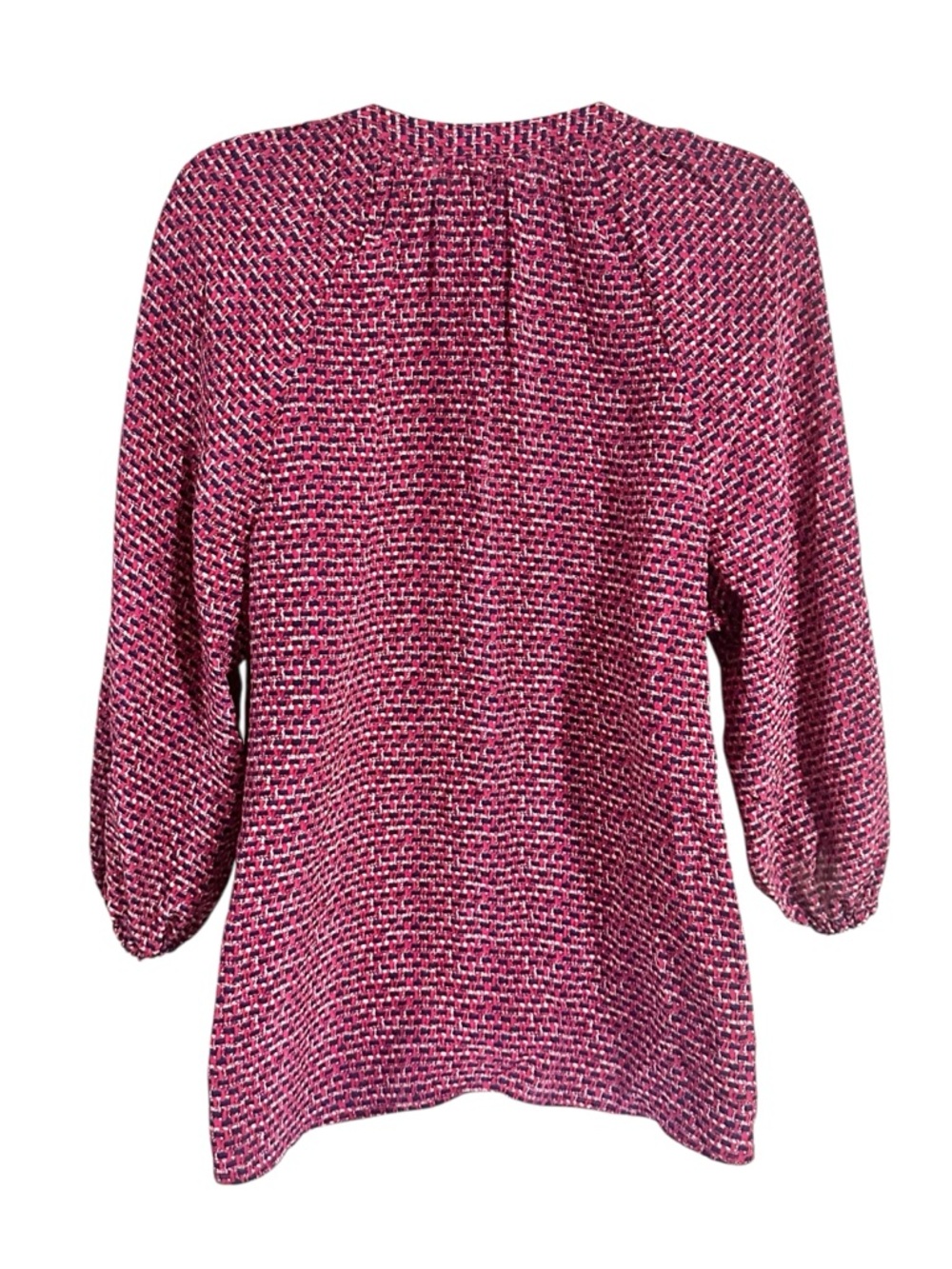Joie Pink Patterned Silk Split V-Neck Blouse Size… - image 3